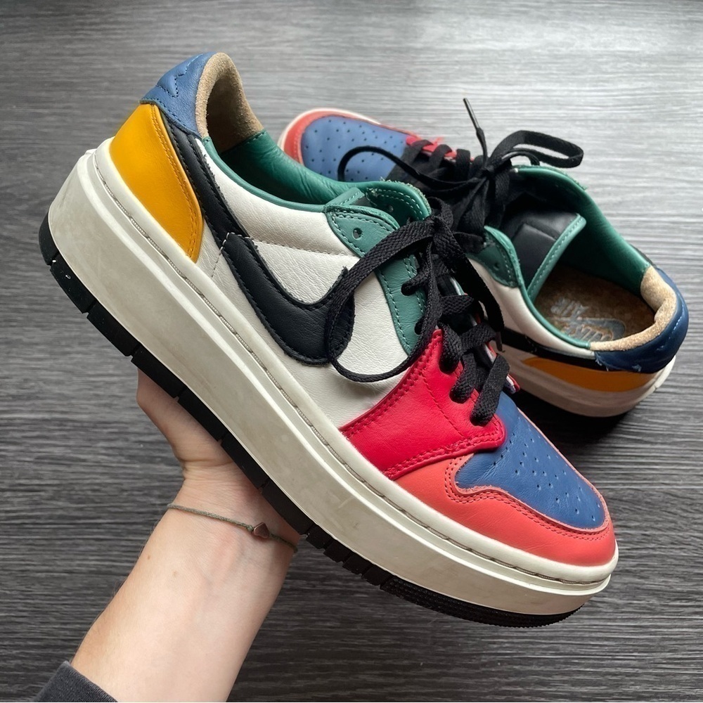 Air Jordan 1 Elevate Low 'Multi-Color' Platform White Red Blue Green 8.5W 7M 7Y